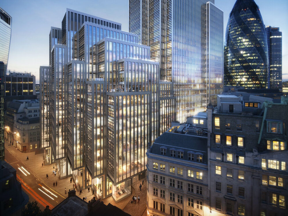 A rooftop view of Leadenhall Street CG A rooftop view of Leadenhall Street CG